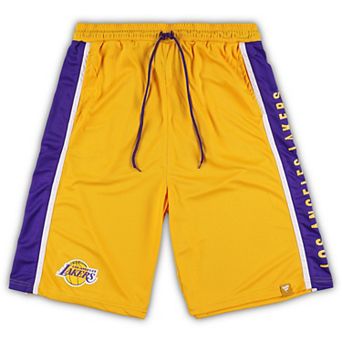 Men's Fanatics Branded Gold Los Angeles Lakers Big & Tall Referee Iconic Mesh Shorts