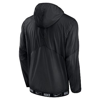 Men's Nike Black Oakland Athletics Authentic Night Game Performance Half-Zip Windbreaker
