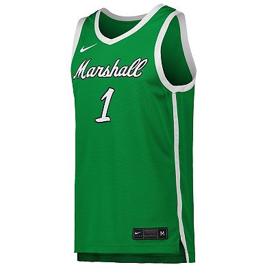 Men's Nike #1 Kelly Green Marshall Thundering Herd Replica Basketball Jersey