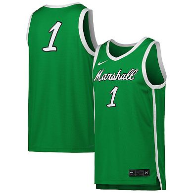 Men's Nike #1 Kelly Green Marshall Thundering Herd Replica Basketball Jersey
