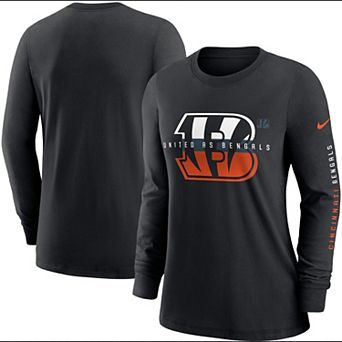 Women's Nike Black Cincinnati Bengals Prime Split Long Sleeve T-Shirt