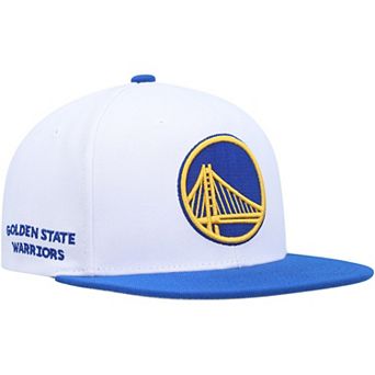 Men's Mitchell & Ness White/Royal Golden State Warriors Side Core 2.0 Snapback Hat