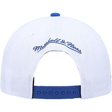 Men's Mitchell & Ness White/Royal Golden State Warriors Side Core 2.0 Snapback Hat