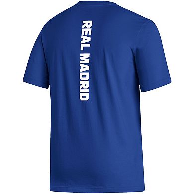 Men's adidas Blue Real Madrid Vertical Back T-Shirt