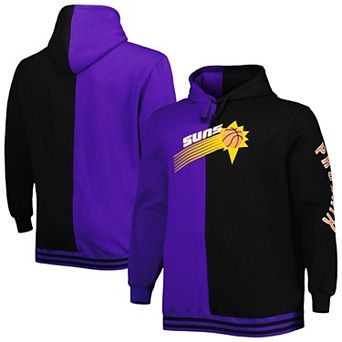 Men's Mitchell & Ness Purple/Black Phoenix Suns Big & Tall Hardwood Classics Split Pullover Hoodie