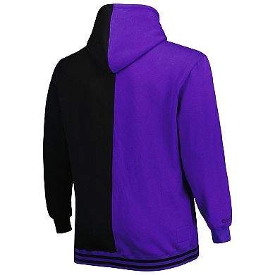 Men's Mitchell & Ness Purple/Black Phoenix Suns Big & Tall Hardwood Classics Split Pullover Hoodie