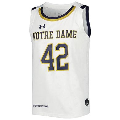 Vægt falanks PEF Youth Under Armour #42 White Notre Dame Fighting Irish Replica Basketball  Jersey