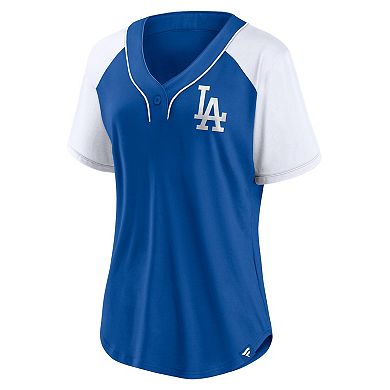 Women's Fanatics Branded Royal Los Angeles Dodgers Ultimate Style Raglan V-Neck T-Shirt