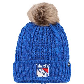 Women's '47 Royal New York Rangers Meeko Cuffed Knit Hat with Pom