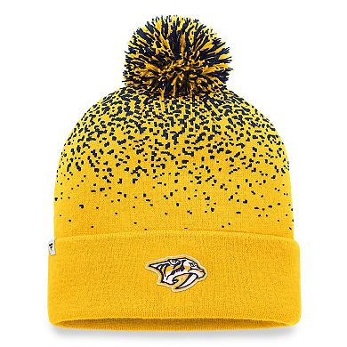 Men's Fanatics Branded Gold Nashville Predators Iconic Gradient Cuffed Knit Hat with Pom