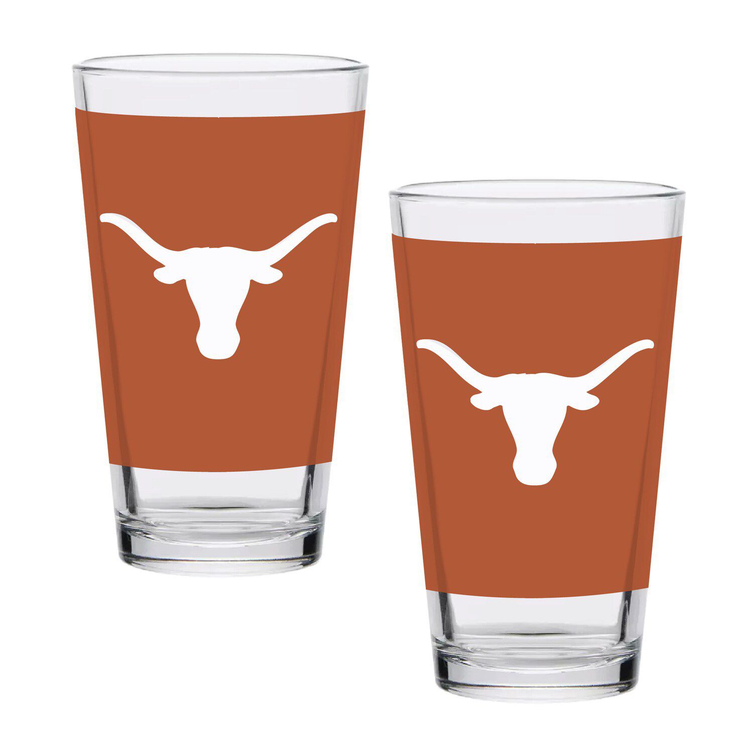 Texas Longhorns Two-Pack Knockout 16oz. Pint Glass Set