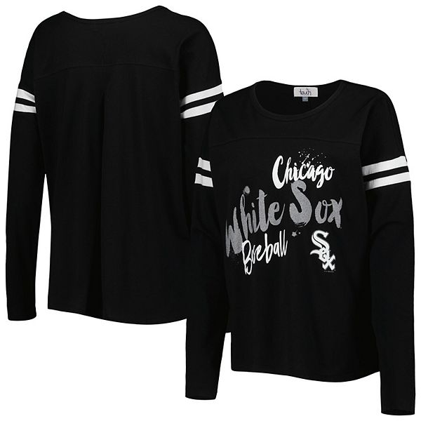 Chicago White Sox Women's Oversized Long Sleeve Ombre Spirit Jersey T-Shirt  - Black