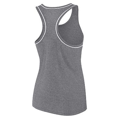 Women's Fanatics Branded Heather Gray Oakland Athletics Wordmark Logo Racerback Tank Top