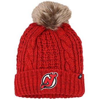 Women's '47 Red New Jersey Devils Meeko Cuffed Knit Hat with Pom