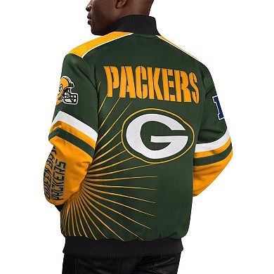 Men's G-III Sports by Carl Banks Green Green Bay Packers Extreme Redzone Full-Snap Varsity Jacket