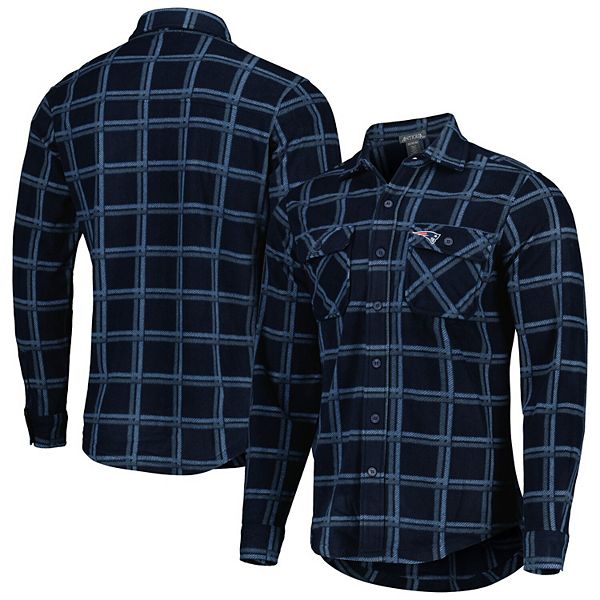 Men's Antigua Navy New England Patriots Industry Flannel Button-Up Shirt  Jacket