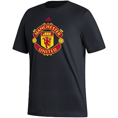 Men's adidas Black Manchester United Vertical Back T-Shirt