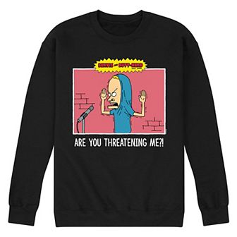 Men's Beavis And Butthead Threatening Me Sweatshirt