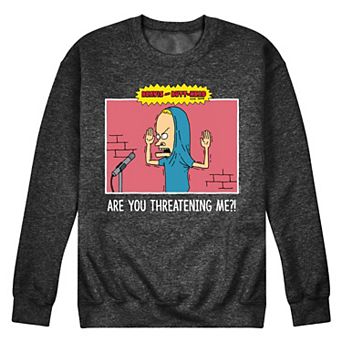 Men's Beavis And Butthead Threatening Me Sweatshirt