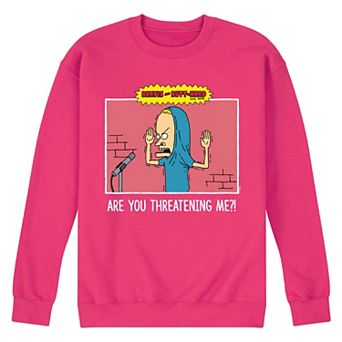 Men's Beavis And Butthead Threatening Me Sweatshirt