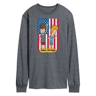Men's Beavis And Butthead Americana Long Sleeve Tee