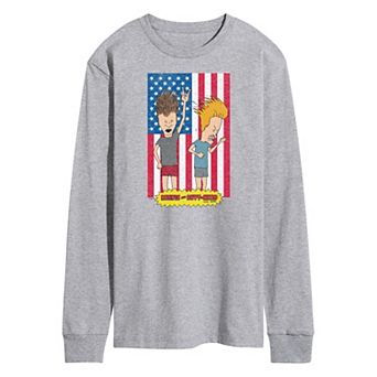 Men's Beavis And Butthead Americana Long Sleeve Tee