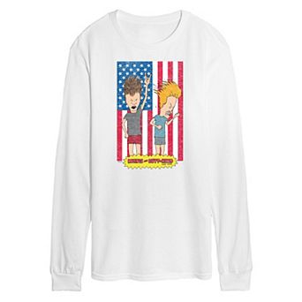 Men's Beavis And Butthead Americana Long Sleeve Tee