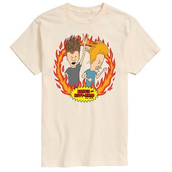 Men's Beavis And Butthead Rock Flames Tee