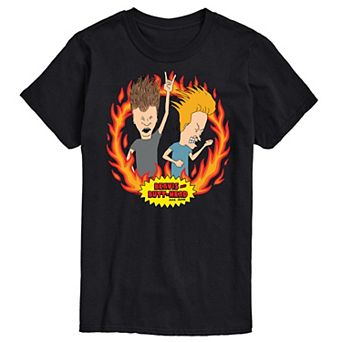 Men's Beavis And Butthead Rock Flames Tee
