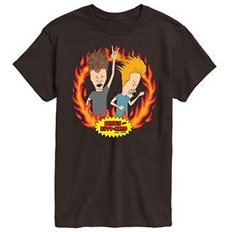 Men's Beavis And Butthead Rock Flames Tee