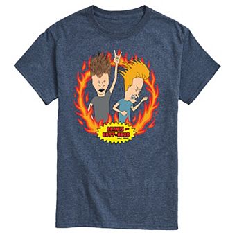 Men's Beavis And Butthead Rock Flames Tee