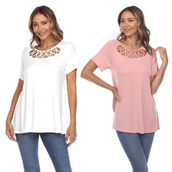 Essential 2 Pack White Crisscross Top