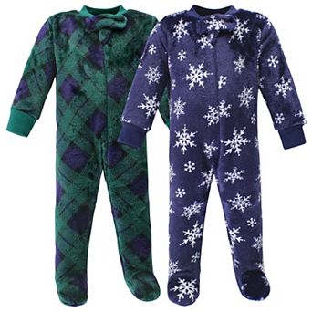 Hudson Baby Plush Sleep And Play, Navy Snowflake