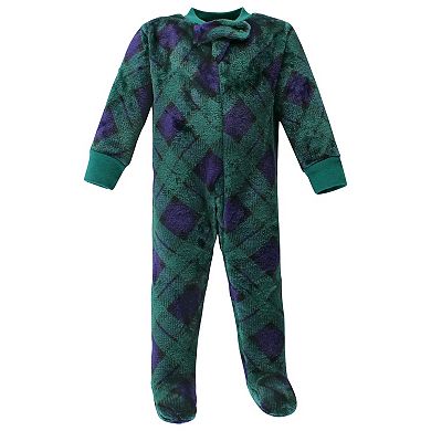 Hudson Baby Unisex Baby Plush Sleep and Play, Navy Snowflake