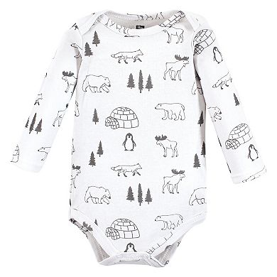 Hudson Baby Unisex Baby Cotton Long-Sleeve Bodysuits, Moosing Around