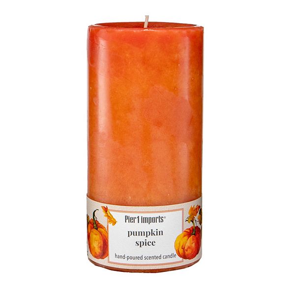 Pier 1 Pumpkin Spice Mottled Pillar Candle
