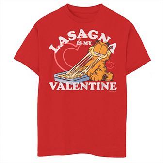 Boys 8-20 Garfield Lasagna Is My Valentine Tee