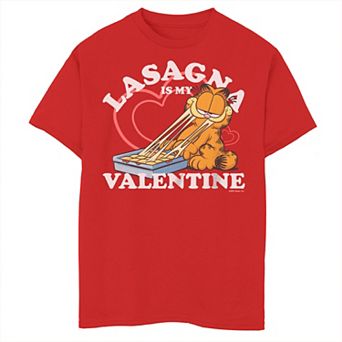 Boys 8-20 Garfield Lasagna Is My Valentine Tee