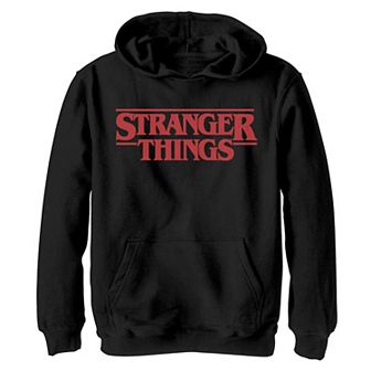 Boys 8-20 Stranger Things Solid Logo Left Chest Hoodie