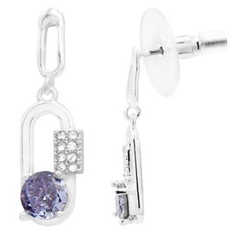Brilliance Purple Crystal Open Drop Earrings