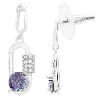 Brilliance Purple Crystal Open Drop Earrings