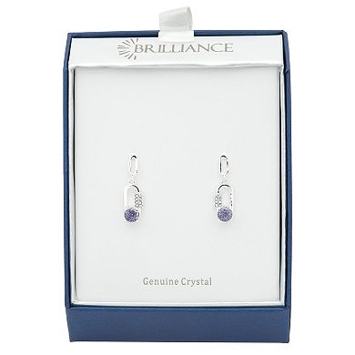 Brilliance Purple Crystal Open Drop Earrings