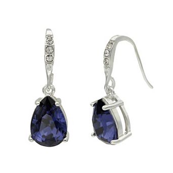 City Luxe Purple Crystal Oval Drop Earrings