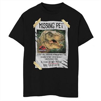 Boys 8-20 Jurassic Park Missing Pet T-Rex Graphic Tee