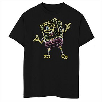 Boys 8-20 SpongeBob SquarePants Winking Neon Outline Graphic Tee