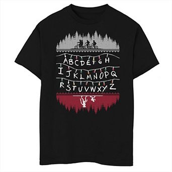 Boys 8-20 Stranger Things Alphabet Lights Graphic Tee