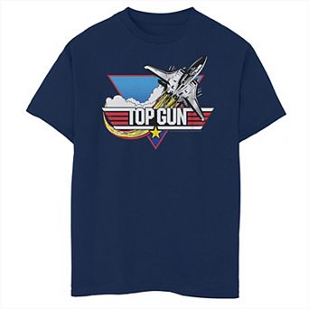 Boys 8-20 Top Gun Fighter Jet Portrait Logo Graphic Tee