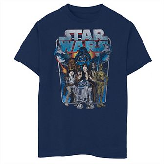 Boys 8-20 Star Wars Distressed Darth Vader Hovering Luke Graphic Tee