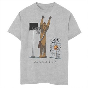 Boys 8-20 Star Wars Chewbacca Basketball Who Invited Him Graphic Tee