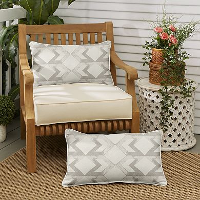 Sorra Home Outdoor/Indoor Corded Pillow 2-Piece Set - 26 x 16